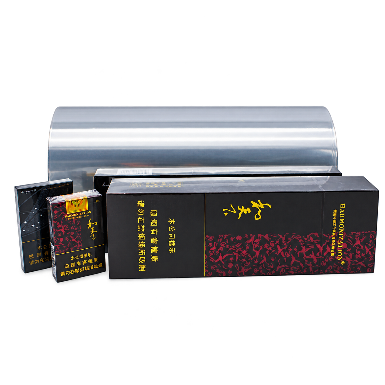 High-shrinkage BOPP tobacco film with rigid cigarette cartons