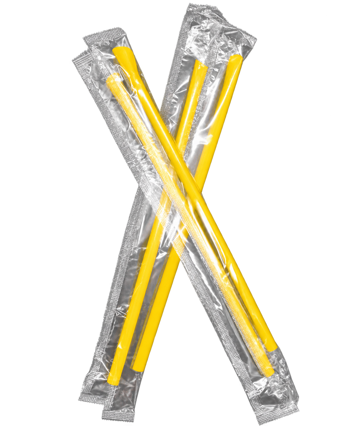 Disposable straws in individual BOPP packaging